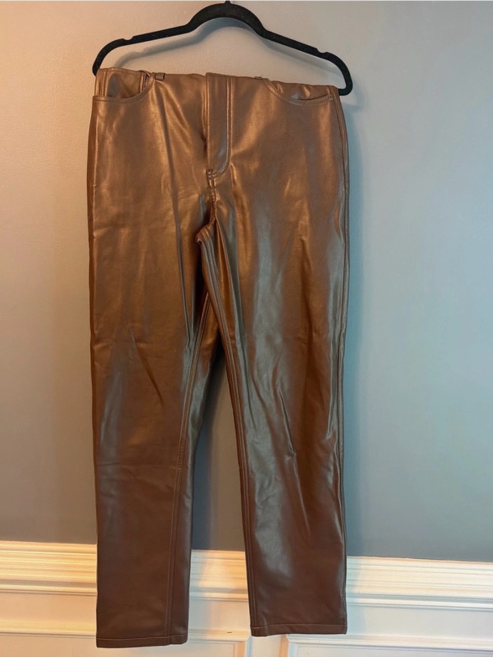 Abercrombie & Fitch Men's Faux Leather Jeans in Brown